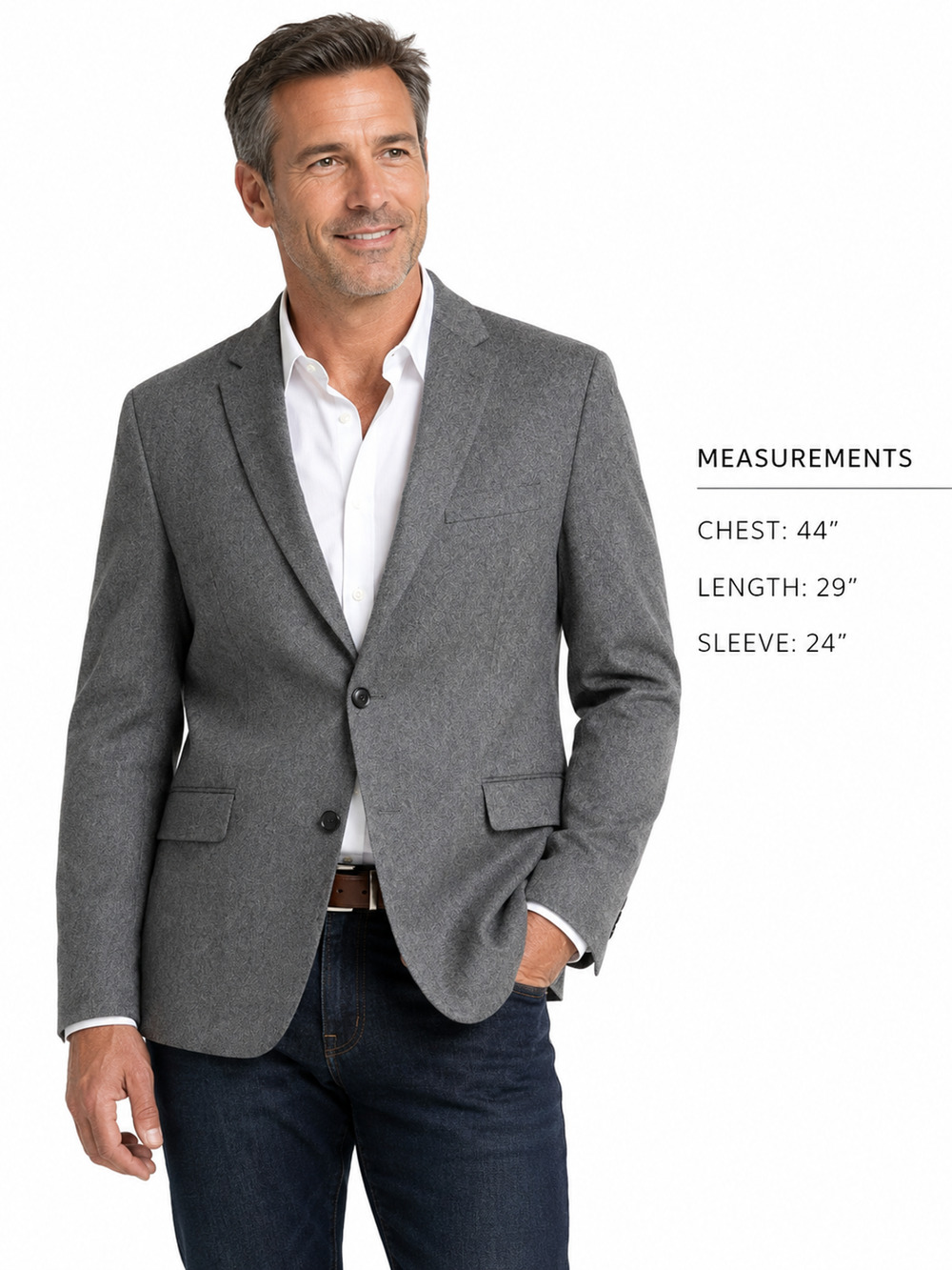Jos A Bank 1905 Gray 100% Wool Slim Fit Suit Jacket Blazer 2 Button sz 44 R